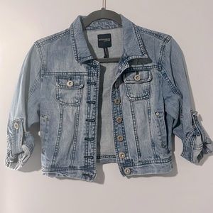 Denim mid length jacket